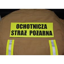 Duży rzep OCHOTNICZA STRAŻ POŻARNA – odblaskowa naszywka dla strażaków na ubranie specjalne