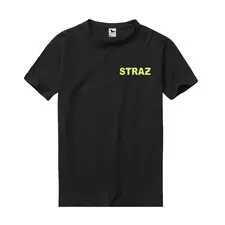 Koszulka małego strażaka STRAŻ, t-shirt dziecięcy czarny