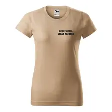 Koszulka strażacka damska t-shirt piaskowa Ochotnicza Straż Pożarna