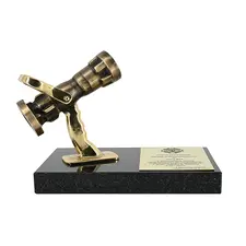 Statuetka mosiężna Turbo JET STRAŻ - idealny prezent dla strażaka z możliwością personalizacji