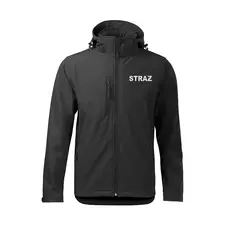 Kurtka Softshell STRAŻ srebrna - odporna na wiatr i wodę odzież dla strażaków