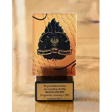 Statuetka PSP z grawerem – prezent dla strażaka – front