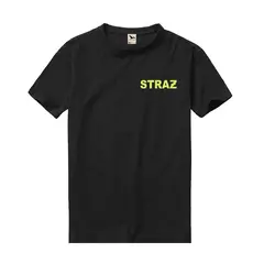 Koszulka małego strażaka STRAŻ, t-shirt dziecięcy czarny