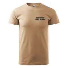 Koszulka strażacka piaskowa t-shirt Ochotnicza Straż Pożarna nadruk