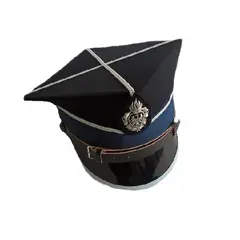 Czapka rogatywka OSP z okuciem, krzyżakiem, galonem