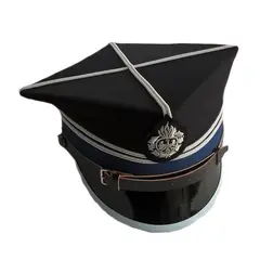 Czapka rogatywka OSP z okuciem, krzyżakiem, dwa galony