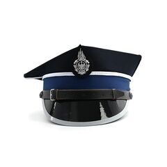 Czapka rogatywka OSP z okuciem, krzyżakiem, galonem