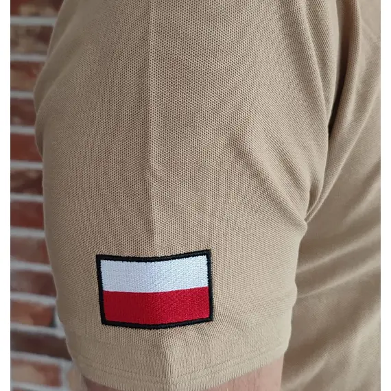 Koszulka strażacka polo STRAŻ piaskowa