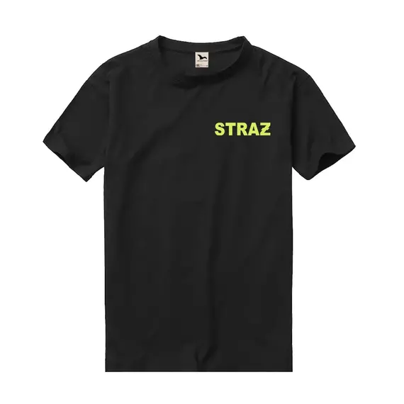 Koszulka małego strażaka STRAŻ, t-shirt dziecięcy czarny