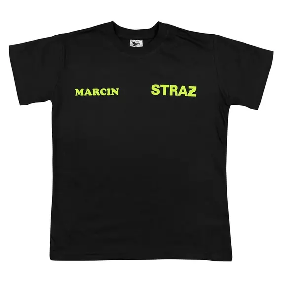 Koszulka małego strażaka STRAŻ, t-shirt dziecięcy czarny