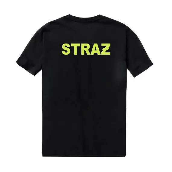 Koszulka małego strażaka STRAŻ, t-shirt dziecięcy czarny