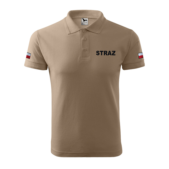Koszulka strażacka polo STRAŻ piaskowaKoszulka strażacka polo STRAŻ piaskowa