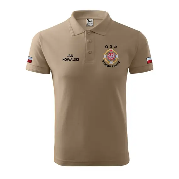 Koszulka strażacka polo OSP piaskowa