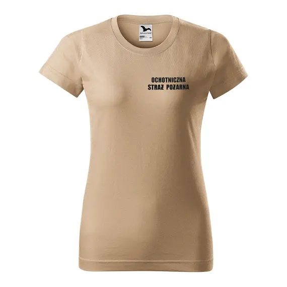 Koszulka strażacka damska t-shirt piaskowa Ochotnicza Straż Pożarna
