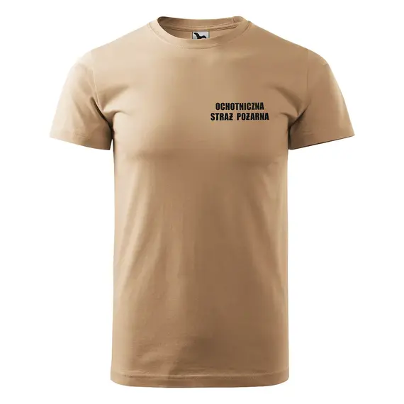 Koszulka strażacka piaskowa t-shirt Ochotnicza Straż Pożarna nadruk