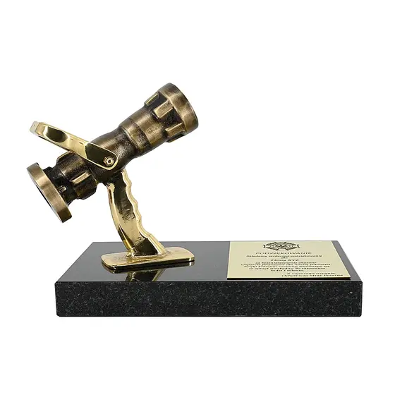 Statuetka mosiężna Turbo JET STRAŻ - idealny prezent dla strażaka z możliwością personalizacji