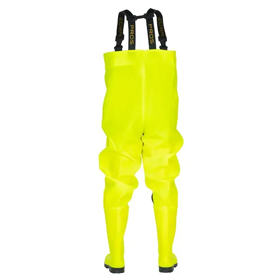 Spodniobuty MAX FLUO z kaloszami bezpiecznymi S5 SBM01 - żółte fluorescencyjne