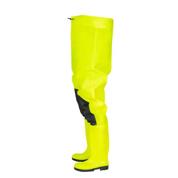 Spodniobuty MAX FLUO z kaloszami bezpiecznymi S5 SBM01 - żółte fluorescencyjne
