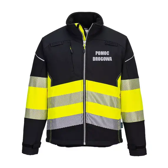 Softshell POMOC DROGOWA PW3 Portwest - wodoodporna i wiatroszczelna odzież ostrzegawcza dla pomocy drogowej