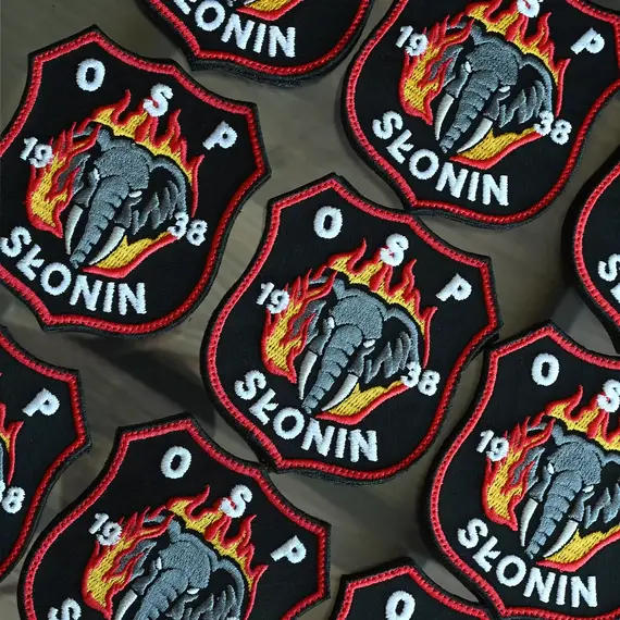 Haftowane naszywki strażackie - personalizowane naszywki na rzep z własnym logo