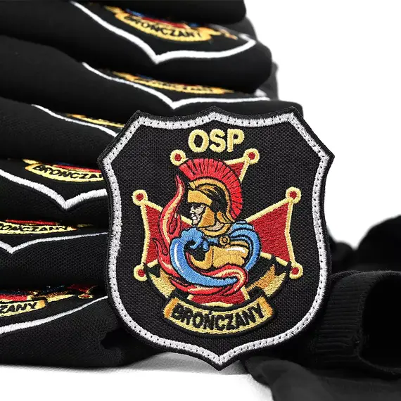 Haftowane naszywki strażackie - personalizowane naszywki na rzep z własnym logo
