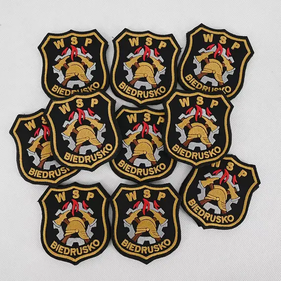 Haftowane naszywki strażackie - personalizowane naszywki na rzep z własnym logo