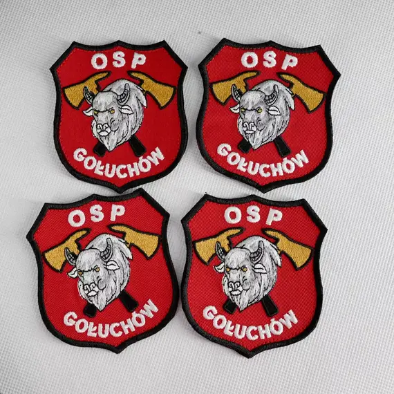 Haftowane naszywki strażackie - personalizowane naszywki na rzep z własnym logo