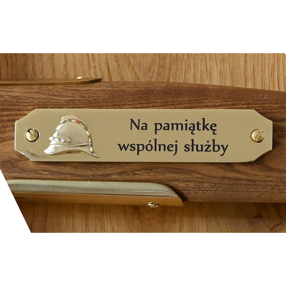 Ozdobny topór strażacki mosiężny PSP 3D