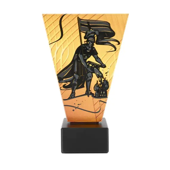 Szklana statuetka św. Florian 22,5 cm - prezent dla strażaka