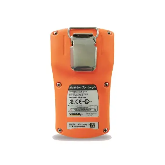Multi Gas Clip Simple Plus z zaciskiem krokodylowym – kompaktowy detektor z solidnym mocowaniem do ubrania roboczego strażaka.