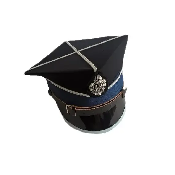 Czapka rogatywka OSP z okuciem, krzyżakiem, galonem