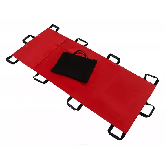 Nosze płachtowe transportowe z pokrowcem, czerwone 200 cm x 82 cm