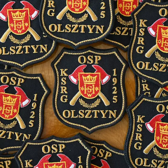 Haftowane naszywki strażackie - personalizowane naszywki na rzep z własnym logo