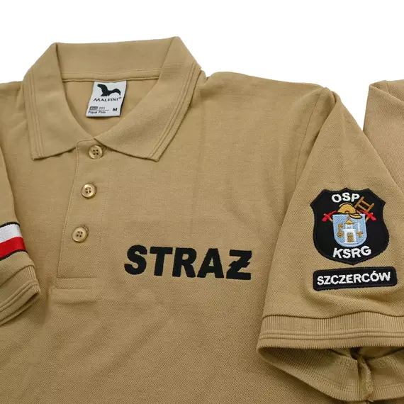 Koszulka polo strażacka z haftem logo jednostki - OSP / PSP / WSP