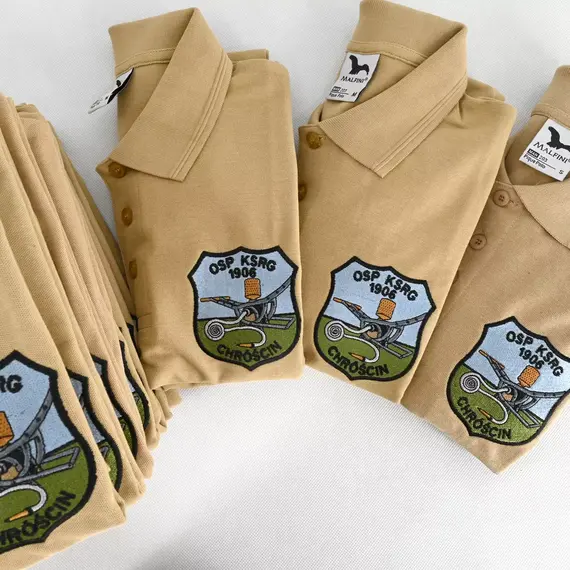 Koszulka polo strażacka z haftem logo jednostki - OSP / PSP / WSP