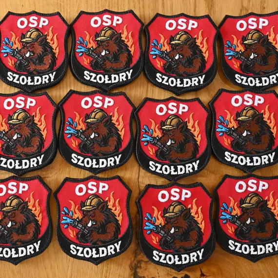 Haftowane naszywki strażackie - personalizowane naszywki na rzep z własnym logo