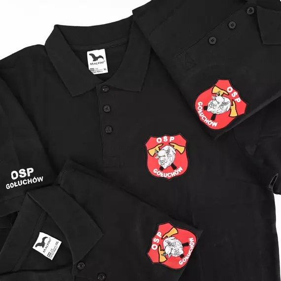 Koszulka polo strażacka z haftem logo jednostki - OSP / PSP / WSP