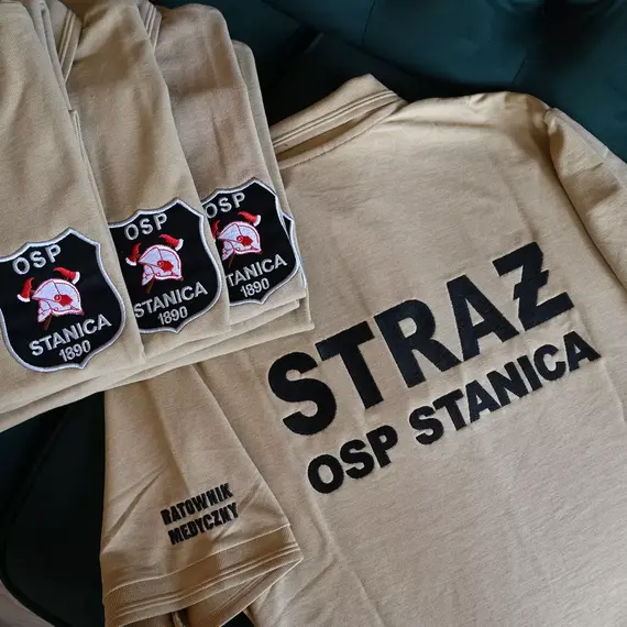Koszulka polo strażacka z haftem logo jednostki - OSP / PSP / WSP