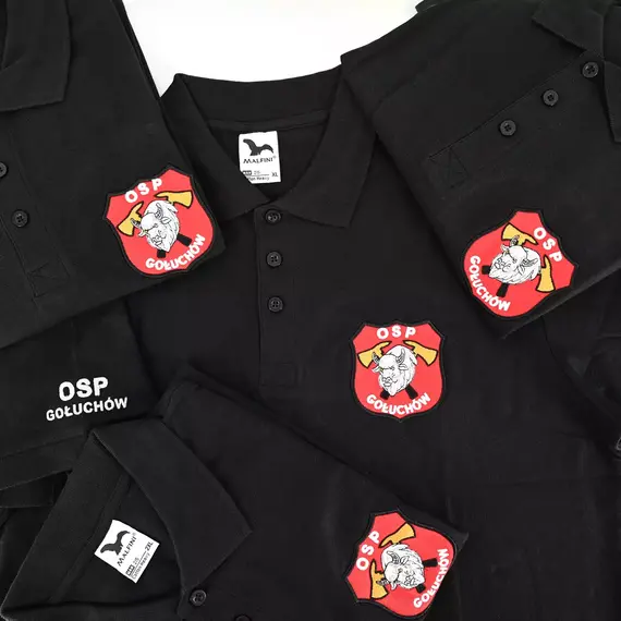 Koszulka polo strażacka z haftem logo jednostki - OSP / PSP / WSP
