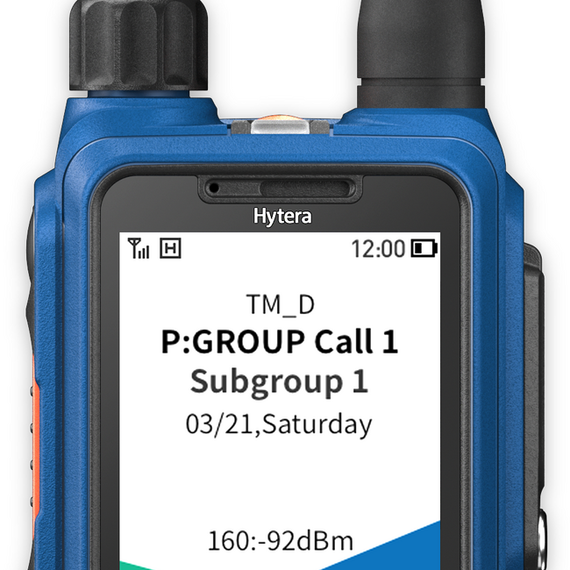 Hytera HP795Ex – iskrobezpieczny radiotelefon ATEX, przód z ekranem LCD