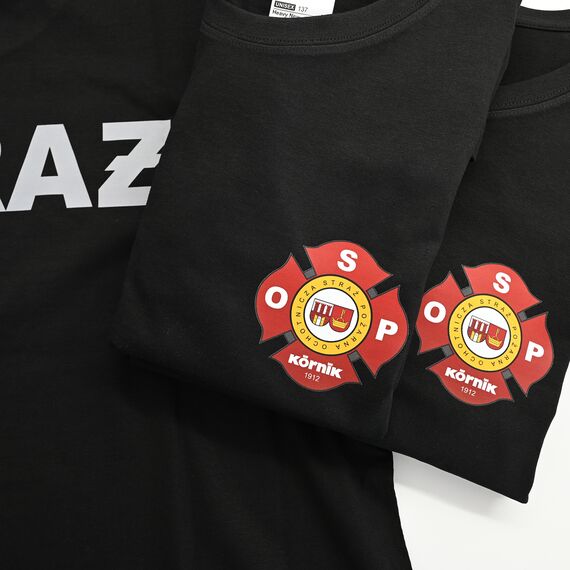 Koszulka strażacka z własnym logo - nadruk OSP, PSP, MDP, DDP