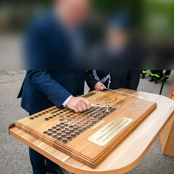 Tablo strażackie pod gwoździe pamiątkowe - personalizowane tablice jubileuszowe OSP, PSP