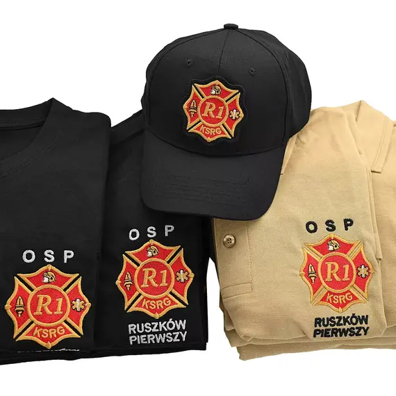 Koszulka polo strażacka z haftem logo jednostki - OSP / PSP / WSP